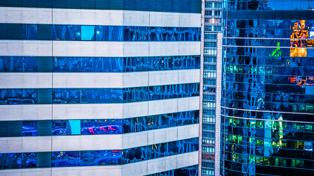 Close-Up Of Modern Office Buildings in Shanghai,China.のeditorial素材