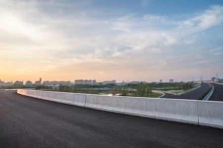 empty inner city highway of China.