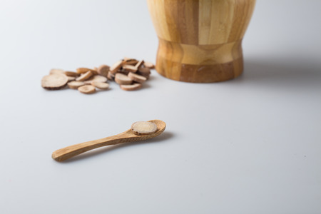 Chinese Herbal Medicine on the table.の写真素材