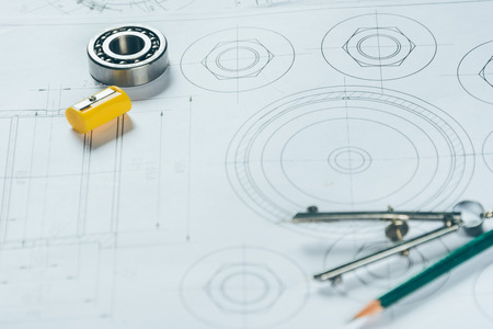 detail shot of Architectural blueprints.の写真素材