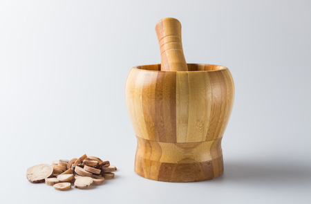 Chinese Herbal Medicine on the table.の写真素材