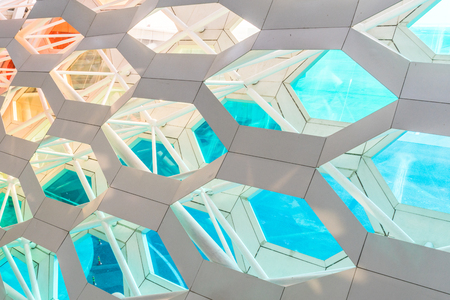 Detail shot of patterned wall,Architectural feature, close-up.の写真素材