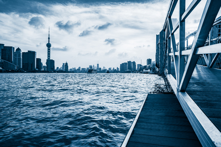 Downtown City skyline along the River in China.