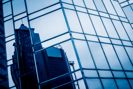 low angle view of skyscrapers in city of China.のeditorial素材