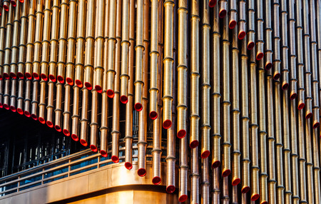 Detail shot of patterned wall,Architectural feature, close-up.のeditorial素材