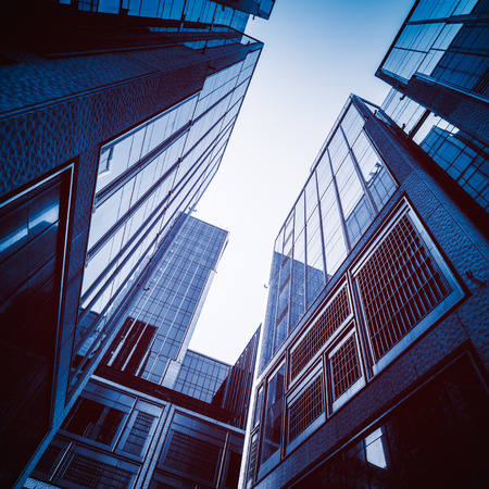 low angle view of skyscrapers in city of China.のeditorial素材