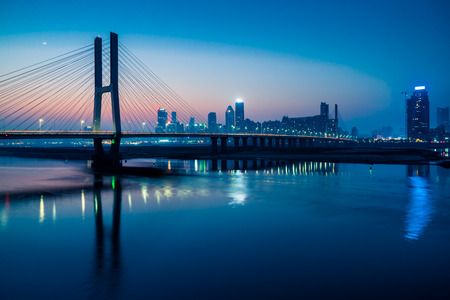 urban skyline with cityscape in Nanchang,China.の写真素材