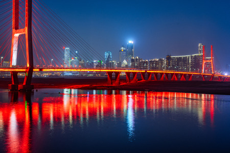 urban skyline with cityscape in Nanchang,China.のeditorial素材