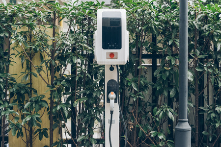 electric car charging station in Wuxi,China.の写真素材