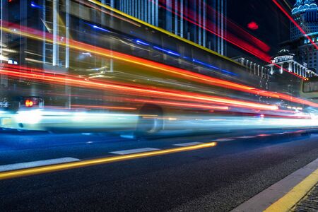 urban traffic with cityscape in Shanghai,China.の写真素材