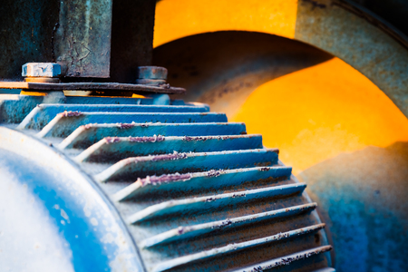 Detail shot of machinery in a factory.の写真素材
