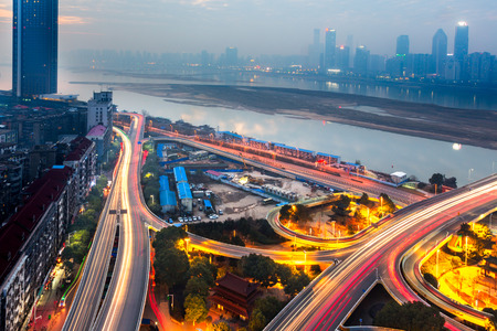 urban traffic with cityscape in Shenzhen,China.の写真素材