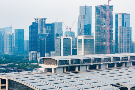 High-rise office buildings in Hong Kong,China.の写真素材