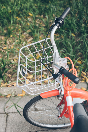 detail of Public Rental Bicycles in city of China.の写真素材