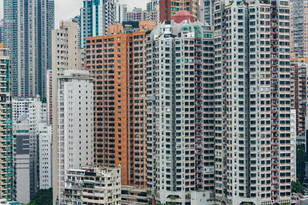 Hong Kong apartment block in China.の写真素材