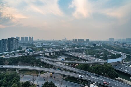 Aerial View of Suzhou overpass  in China.の写真素材