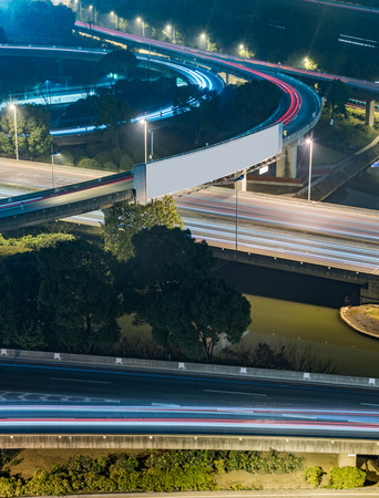 Aerial View of Suzhou overpass at Night in China.