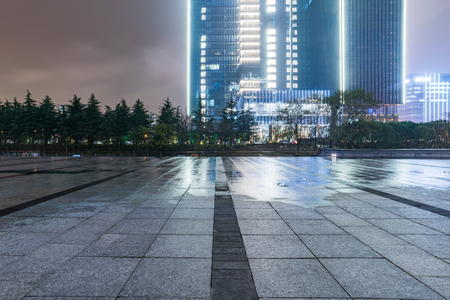 town square in financial district,in city of China.のeditorial素材