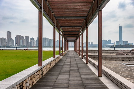 pavement in a park of China.の写真素材