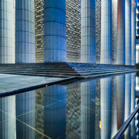 town square in financial district,in city of China.のeditorial素材