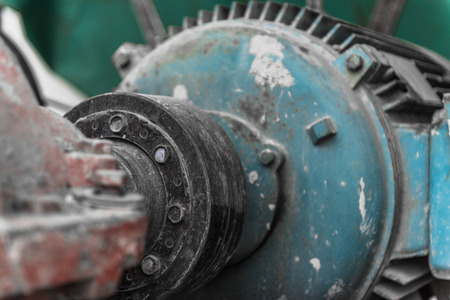 Detail shot of machinery in a factory.の写真素材