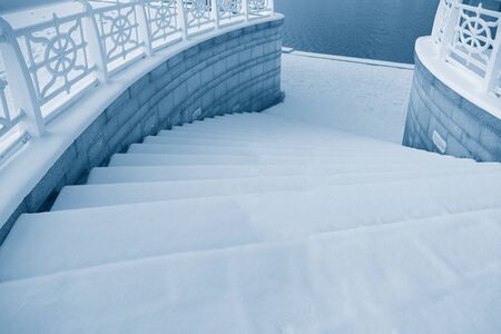 aerial view of empty staircaseの写真素材