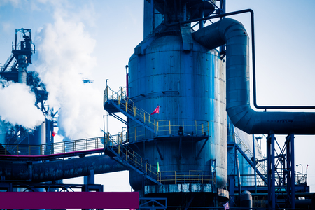 interior view of a steel factory,steel industry in city of China.の写真素材