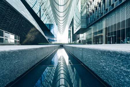 empty space front of modern business architecture in city of China.のeditorial素材