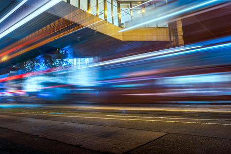 urban traffic with cityscape in Hong Kong,China.のeditorial素材