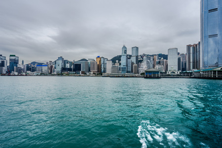panoramic view of victoria harbor in Hong Kong,China.のeditorial素材