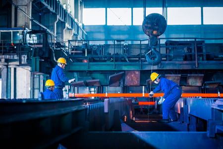 interior view of a steel factory,steel industry in city of China.のeditorial素材