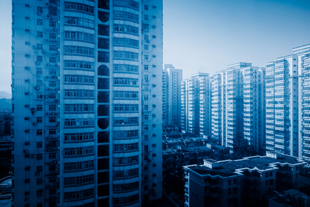 city skyline with residential district in China.の写真素材