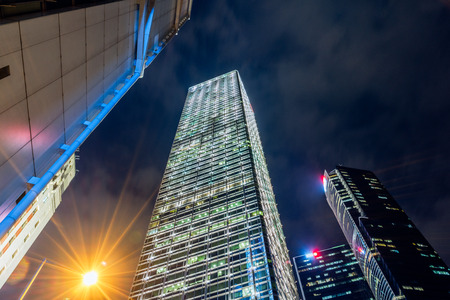 low angle view of skyscrapers in city of China.のeditorial素材