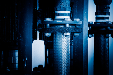 steel pipelines and valves in a plant,Industrial zone.