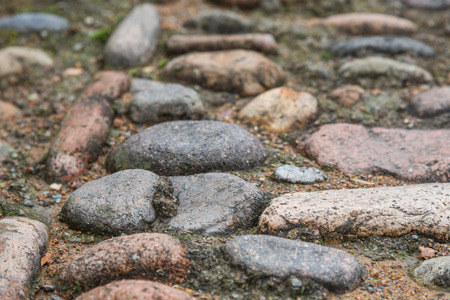 Full Frame Shot Of Pebble pavement in Lishui,Zhejiang province,China.