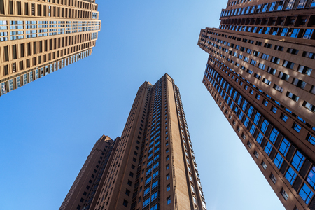 city skyline with residential district in China.のeditorial素材