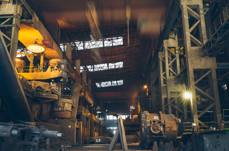 interior view of a steel factory,steel industry in city of China.の写真素材