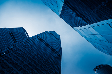 Skyscrapers from a low angle view in Shanghai,China.の写真素材