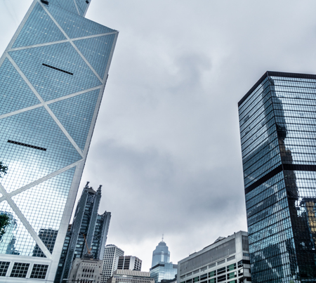 Up looking Skyscrapers with skyline in Shanghai financial district.の写真素材