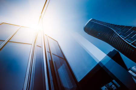 Skyscrapers from a low angle view in city of China.の写真素材