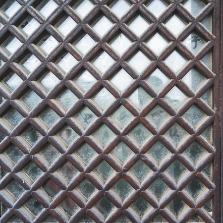 detail view of traditional Chinese wooden window.