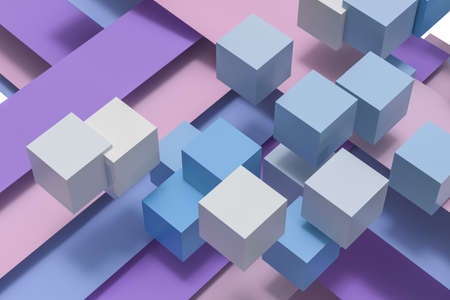 Colorful paper shape, 3d rendering