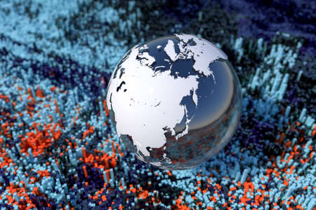 3d rendering, earth graphics and granular backgroundの写真素材