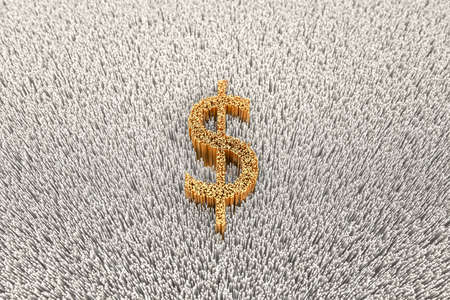 golden currency money, 3d rendering