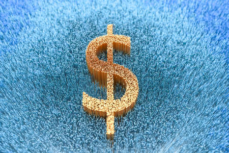 golden currency money, 3d rendering