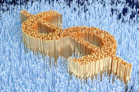 golden currency money, 3d rendering