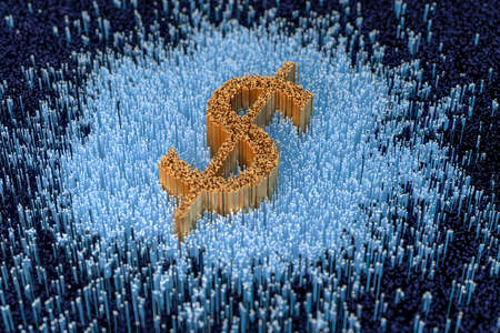 golden currency money, 3d rendering