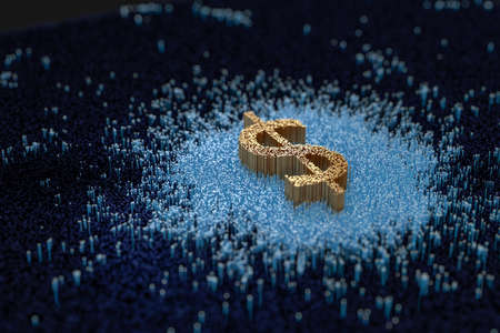 golden currency money, 3d renderingの写真素材