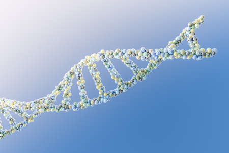 3d rendering, DNA with blue background