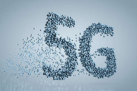 5G font design, 3d rendering